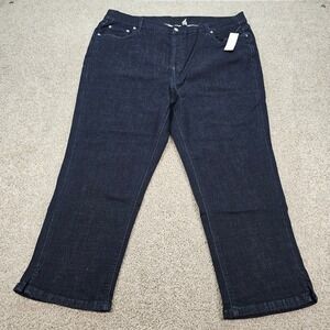 New D&Co Denim Company‎ dark wash straight leg jeans Womens Plus size 22W